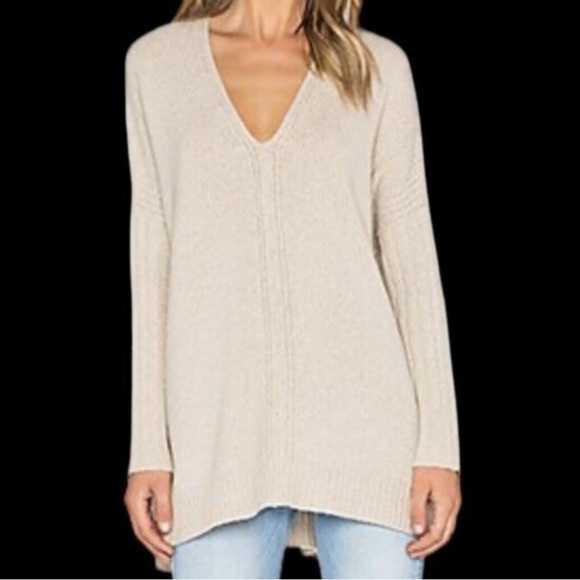 Vince Sweaters - Vince oversized drop shoulder wool yak long V-Neck Sweater size M